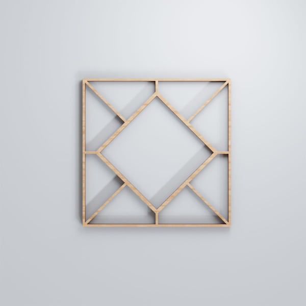 Ekena Millwork Extra Small Hudson Decorative Fretwork Wood Wall Panels, Alder, 7 3/8"W x 7 3/8"H x 3/8"T - WALW08X08X0375HSNAL