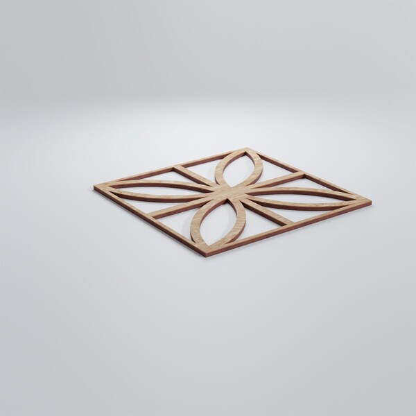 Ekena Millwork Medium Swansea Decorative Fretwork Wood Wall Panels, Red Oak, 15 3/8"W x 15 3/8"H x 3/8"T - WALW16X16X0375SWNRO