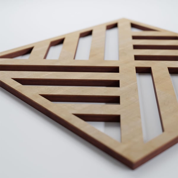 Ekena Millwork Small Allen Decorative Fretwork Wood Wall Panels, Hickory, 11 3/8"W x 11 3/8"H x 3/8"T - WALW12X12X0375ALLHI