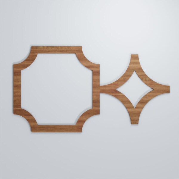 Ekena Millwork Large Anderson Decorative Fretwork Wood Wall Panels, Walnut, 42 3/8"W x 23 3/8"H x 3/8"T - WALW24X24X0375ANDWA
