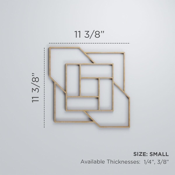 Ekena Millwork Small Loveland Decorative Fretwork Wood Wall Panels, Wood (Paint Grade), 11 3/8"W x 11 3/8"H x 3/8"T - WALW12X12X0375LLDMF