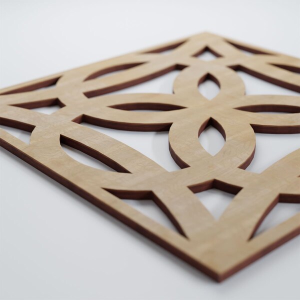 Ekena Millwork Medium Baytown Decorative Fretwork Wood Wall Panels, Birch, 15 3/8"W x 15 3/8"H x 3/8"T - WALW16X16X0375BYTBI