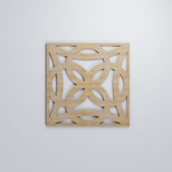 Ekena Millwork Medium Baytown Decorative Fretwork Wood Wall Panels, Birch, 15 3/8"W x 15 3/8"H x 3/8"T - WALW16X16X0375BYTBI