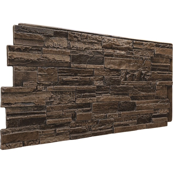 Ekena Millwork Cascade Stacked Stone, StoneWall Faux Stone Siding Panel - PNU24X48CAWP