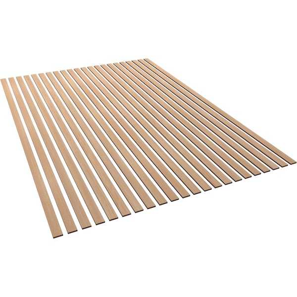 Ekena Millwork 94H x 3/8T Adjustable Wood Slat Wall Panel Kit w/ 2W Slats, Hickory contains 22 Slats - SWW66X94X0375HI