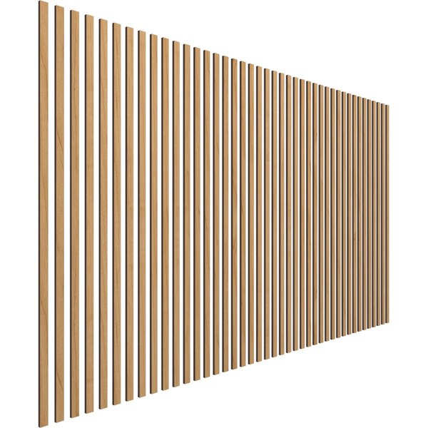 Ekena Millwork 48H x 3/8T Adjustable Wood Slat Wall Panel Kit w/ 1W Slats, Maple contains 42 Slats - SWW84X48X0375MA