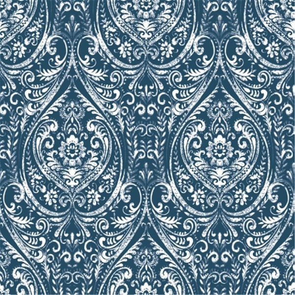 Doba-Bnt Bohemian Damask Peel & Stick Wallpaper, Indigo - SA2532174