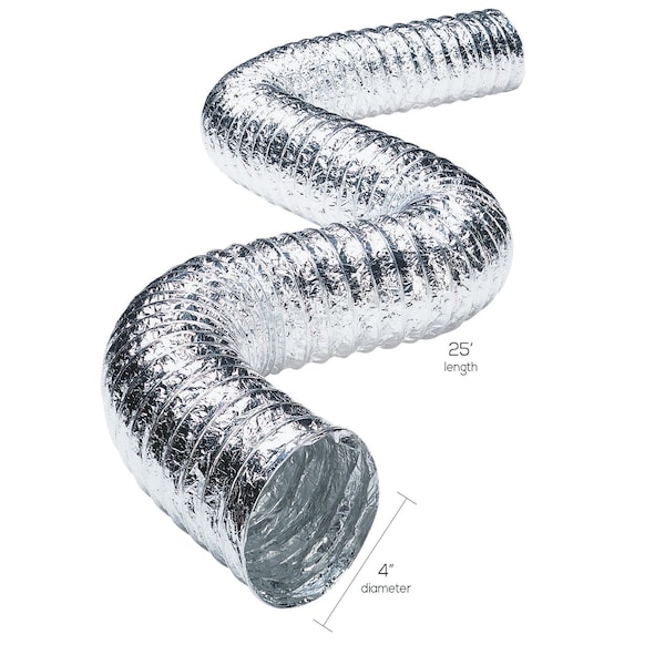 Supurr-Flex Deflect-O Supurr-Flex 300 in. L X 4 in. D Silver Aluminum Dryer Transition Duct - F0425