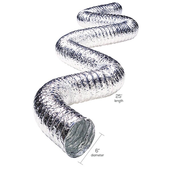 Supurr-Flex Deflect-O Jordan 300 in. L X 6 in. D Silver/White Aluminum Vent Hose - FUL0625