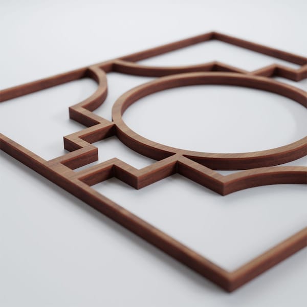 Ekena Millwork Small Gypsum Decorative Fretwork Wood Wall Panels, Walnut, 11 3/8"W x 11 3/8"H x 3/8"T - WALW12X12X0375GYPWA