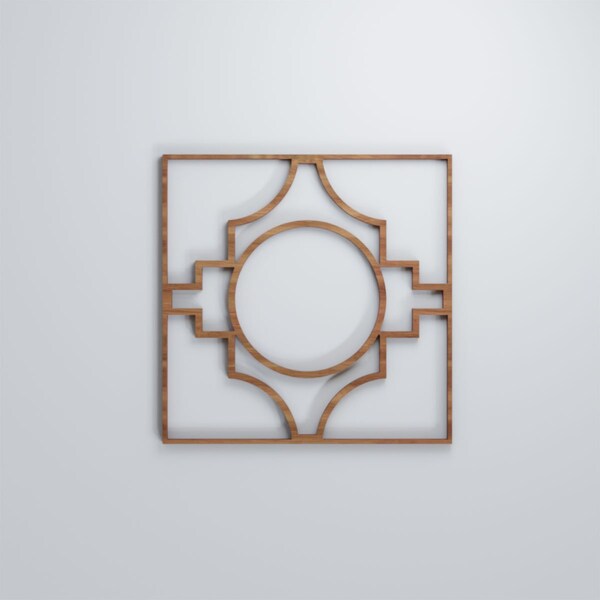 Ekena Millwork Small Gypsum Decorative Fretwork Wood Wall Panels, Walnut, 11 3/8"W x 11 3/8"H x 3/8"T - WALW12X12X0375GYPWA