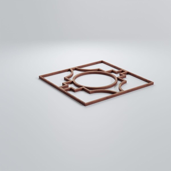 Ekena Millwork Small Gypsum Decorative Fretwork Wood Wall Panels, Walnut, 11 3/8"W x 11 3/8"H x 3/8"T - WALW12X12X0375GYPWA