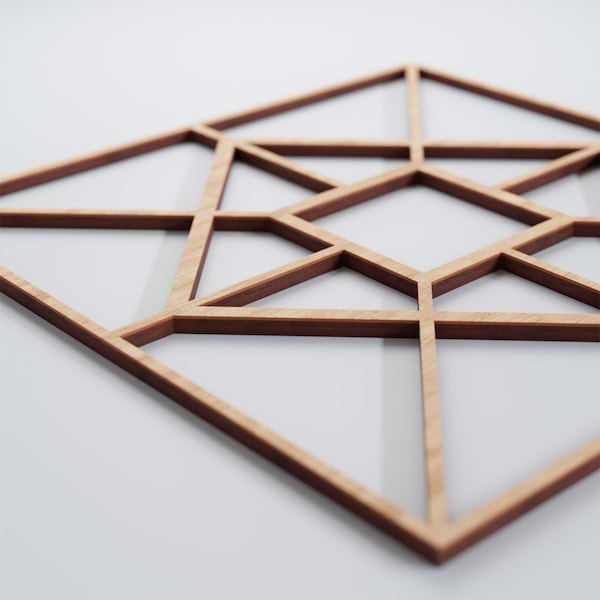 Ekena Millwork Medium Jamestown Decorative Fretwork Wood Wall Panels, Alder, 15 3/8"W x 15 3/8"H x 3/8"T - WALW16X16X0375JTNAL