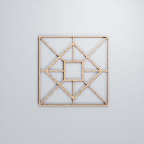 Ekena Millwork Medium Jamestown Decorative Fretwork Wood Wall Panels, Alder, 15 3/8"W x 15 3/8"H x 3/8"T - WALW16X16X0375JTNAL