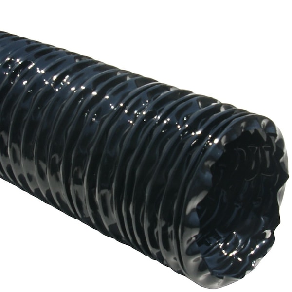 Rubber-Cal XPU 708, PU Flexible Duct, Black, 6in x 25ft - 01-204-6-25