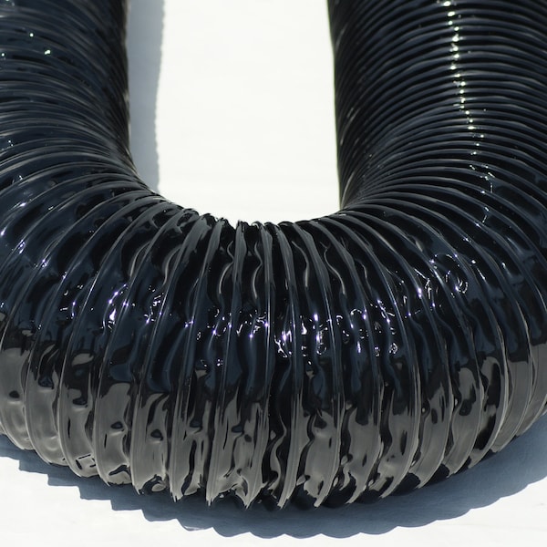 Rubber-Cal XPU 708, PU Flexible Duct, Black, 6in x 25ft - 01-204-6-25