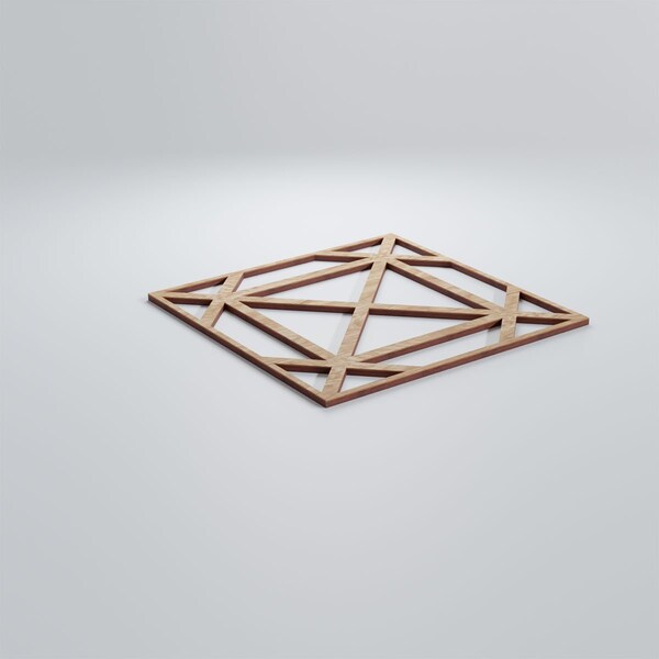Ekena Millwork Medium Buxton Decorative Fretwork Wood Wall Panels, Red Oak, 15 3/8"W x 15 3/8"H x 3/8"T - WALW16X16X0375BUXRO