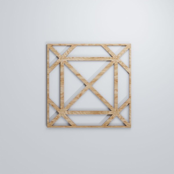 Ekena Millwork Medium Buxton Decorative Fretwork Wood Wall Panels, Red Oak, 15 3/8"W x 15 3/8"H x 3/8"T - WALW16X16X0375BUXRO