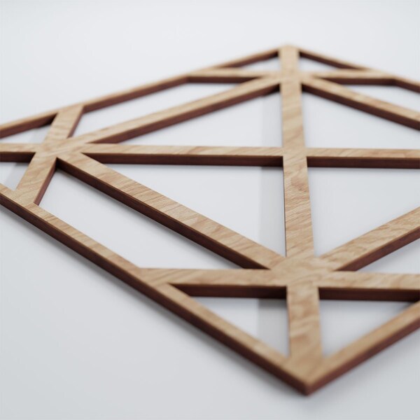 Ekena Millwork Medium Buxton Decorative Fretwork Wood Wall Panels, Red Oak, 15 3/8"W x 15 3/8"H x 3/8"T - WALW16X16X0375BUXRO