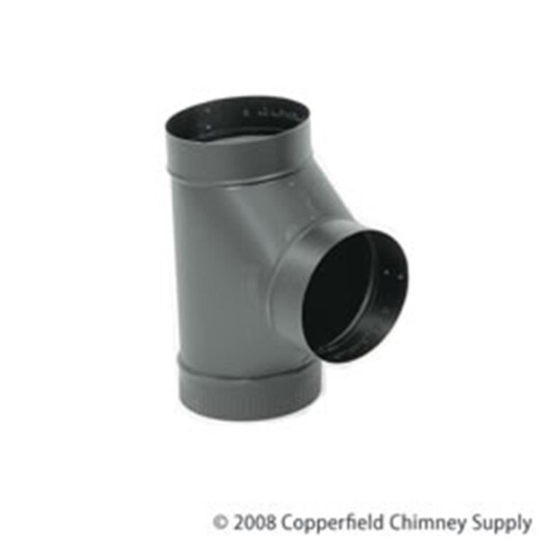 Rickis Rugs Gray Metal Products Inc. 6-604 6 Inch 24-ga Snap-Lock Black Stovepipe Tee - RI2547803