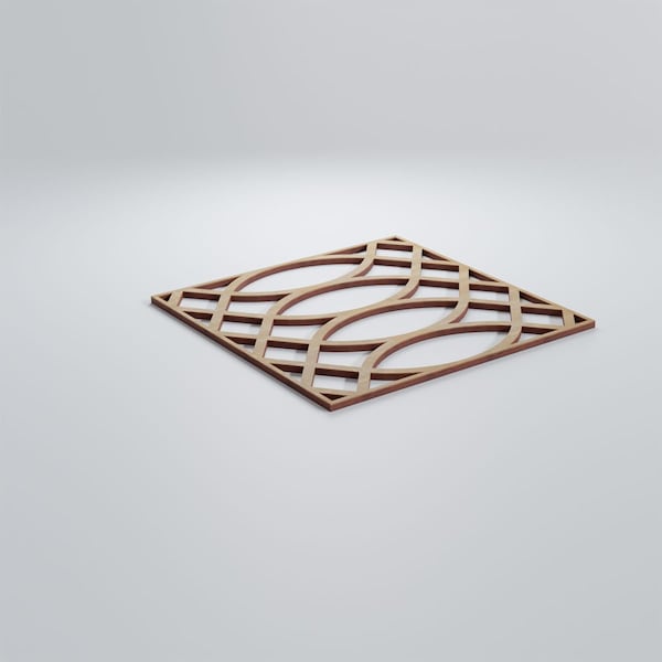 Ekena Millwork Medium Montrose Decorative Fretwork Wood Wall Panels, Hickory, 15 3/8"W x 15 3/8"H x 3/8"T - WALW16X16X0375MNTHI