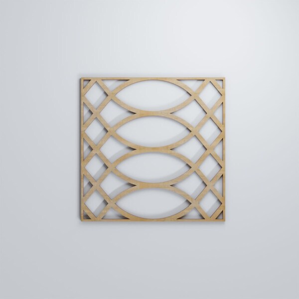 Ekena Millwork Medium Montrose Decorative Fretwork Wood Wall Panels, Hickory, 15 3/8"W x 15 3/8"H x 3/8"T - WALW16X16X0375MNTHI