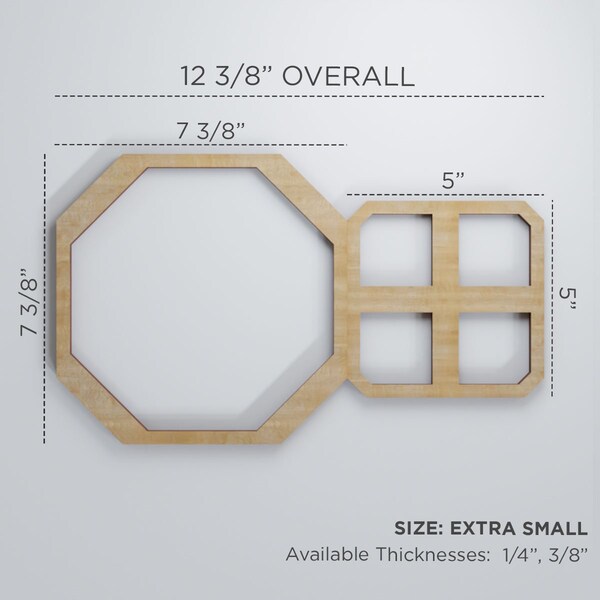 Ekena Millwork Extra Small Johnston Decorative Fretwork Wood Wall Panels, Hickory, 12 3/8"W x 7 3/8"H x 3/8"T - WALW08X08X0375JHNHI