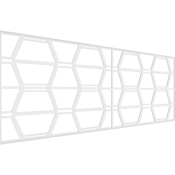 Ekena Millwork Set of Four Panels for 94 1/2"W x 36 1/4"H Greeley Fretwork Wainscot Wall Paneling - WPKP18X01X47GLY
