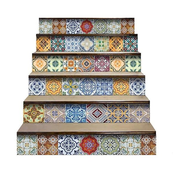 Homeroots 8 x 8 in. Josephina Multi Yellow Mosaic Peel & Stick Tiles - 400369