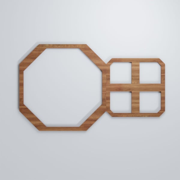 Ekena Millwork Medium Johnston Decorative Fretwork Wood Wall Panels, Walnut, 25 3/4"W x 15 3/8"H x 3/8"T - WALW16X16X0375JHNWA