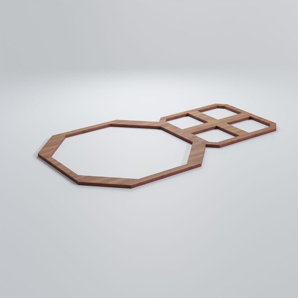 Ekena Millwork Medium Johnston Decorative Fretwork Wood Wall Panels, Walnut, 25 3/4"W x 15 3/8"H x 3/8"T - WALW16X16X0375JHNWA
