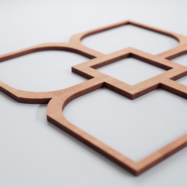 Ekena Millwork Medium Olivia Decorative Fretwork Wood Wall Panels, Cherry, 15 3/8"W x 15 3/8"H x 3/8"T - WALW16X16X0375OLVCH
