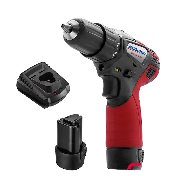 Acdelco G12 12V Cordless 3/8" Chuck 2-Speed Drill Driver, 2-Battery Kit - ARD12119P