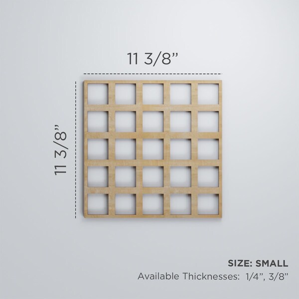 Ekena Millwork Small Manchester Decorative Fretwork Wood Wall Panels, Cherry, 11 3/8"W x 11 3/8"H x 3/8"T - WALW12X12X0375MNCCH