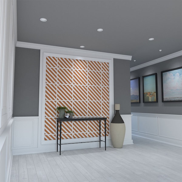 Ekena Millwork Medium Rothwell Decorative Fretwork Wall Panels in Architectural PVC, 15 3/8"W x 15 3/8"H x 3/8"T - WALP16X16RTW