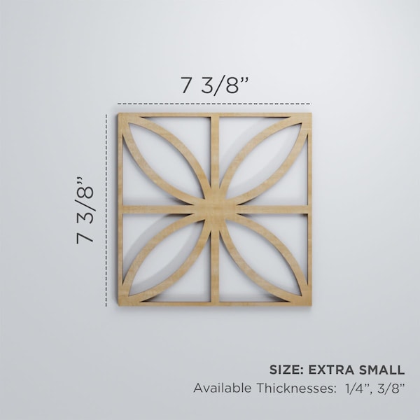 Ekena Millwork Extra Small Swansea Decorative Fretwork Wood Wall Panels, Cherry, 7 3/8"W x 7 3/8"H x 3/8"T - WALW08X08X0375SWNCH