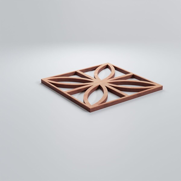 Ekena Millwork Extra Small Swansea Decorative Fretwork Wood Wall Panels, Cherry, 7 3/8"W x 7 3/8"H x 3/8"T - WALW08X08X0375SWNCH