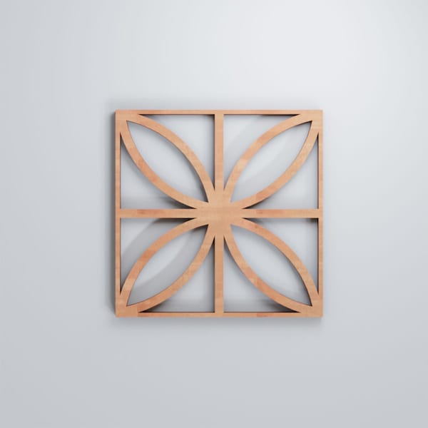 Ekena Millwork Extra Small Swansea Decorative Fretwork Wood Wall Panels, Cherry, 7 3/8"W x 7 3/8"H x 3/8"T - WALW08X08X0375SWNCH
