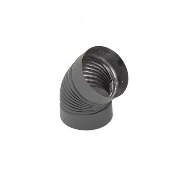 Integra Miltex Selkirk Corporation 2611 6 Inch  Heat-fab 22-ga Welded Black Stovepipe  45 Deg Corrugated  Nonajustable Elbow - 21140