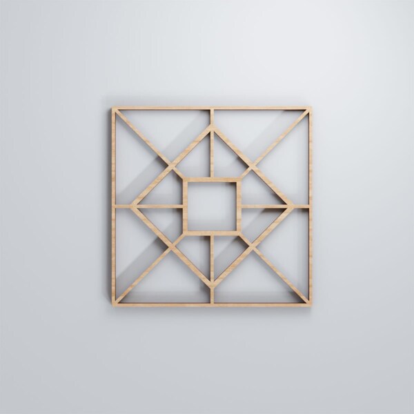 Ekena Millwork Extra Small Jamestown Decorative Fretwork Wood Wall Panels, Alder, 7 3/8"W x 7 3/8"H x 3/8"T - WALW08X08X0375JTNAL