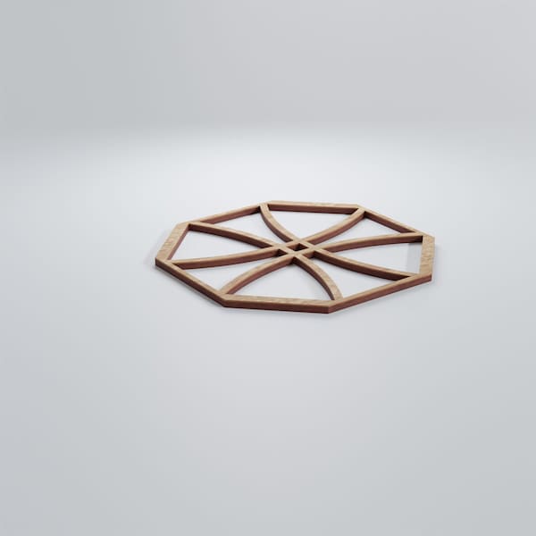 Ekena Millwork Small Haswell Decorative Fretwork Wood Wall Panels, Red Oak, 11 3/8"W x 11 3/8"H x 3/8"T - WALW12X12X0375HWLRO