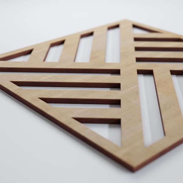 Ekena Millwork Medium Allen Decorative Fretwork Wood Wall Panels, Hickory, 15 3/8"W x 15 3/8"H x 3/8"T - WALW16X16X0375ALLHI