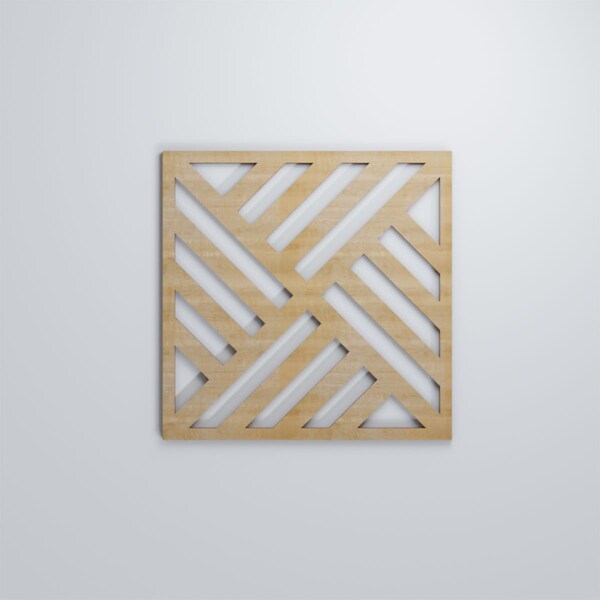 Ekena Millwork Medium Allen Decorative Fretwork Wood Wall Panels, Hickory, 15 3/8"W x 15 3/8"H x 3/8"T - WALW16X16X0375ALLHI