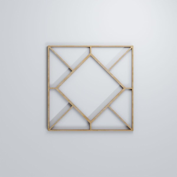 Ekena Millwork Small Hudson Decorative Fretwork Wood Wall Panels, Hickory, 11 3/8"W x 11 3/8"H x 3/8"T - WALW12X12X0375HSNHI
