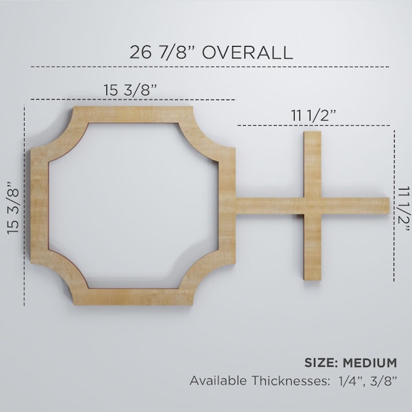 Ekena Millwork Medium Bradley Decorative Fretwork Wood Wall Panels, Birch, 26 7/8"W x 15 3/8"H x 3/8"T - WALW16X16X0375BRDBI