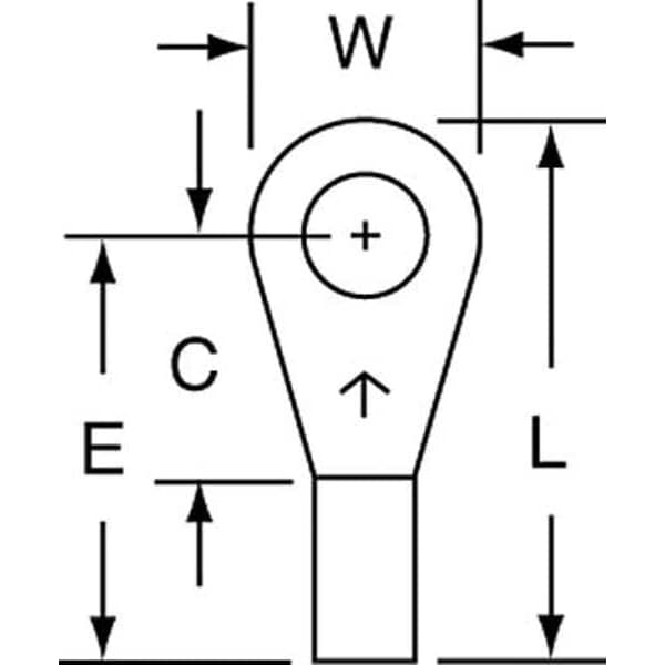 Terminal de anillo sin aislamiento de 22-18 AWG #8 Estudio PK1000 - M18-8R/LK