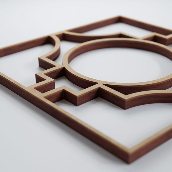 Ekena Millwork Extra Small Gypsum Decorative Fretwork Wood Wall Panels, Hickory, 7 3/8"W x 7 3/8"H x 3/8"T - WALW08X08X0375GYPHI