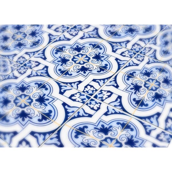 Homeroots 5 x 5 in. Blue Mia Peel & Stick Removable Tiles - 400131