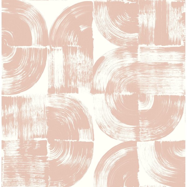 Manhattan Comfort Matoury Giulietta Blush Painterly Geometric 33 ft L X 205 in W Wallpaper - BR4014-26405