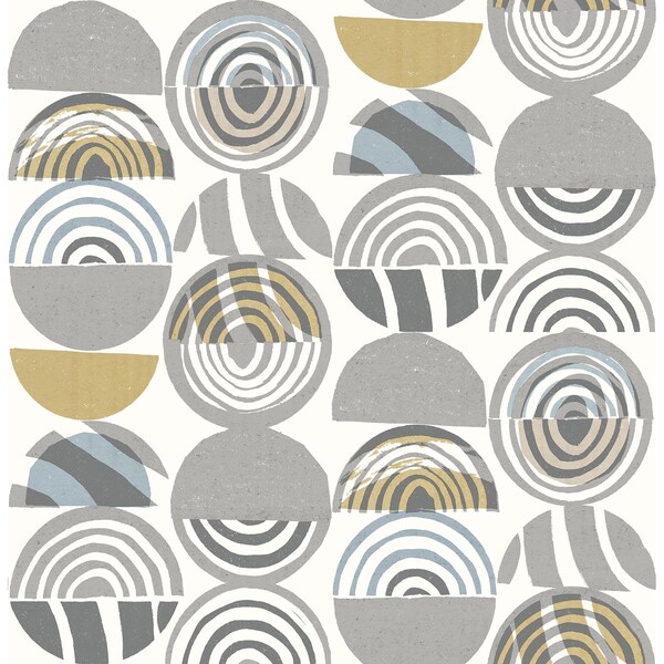 Manhattan Comfort McKinley Mahe Grey Mod Geometric 33 ft L X 205 in W Wallpaper - BR4014-26443